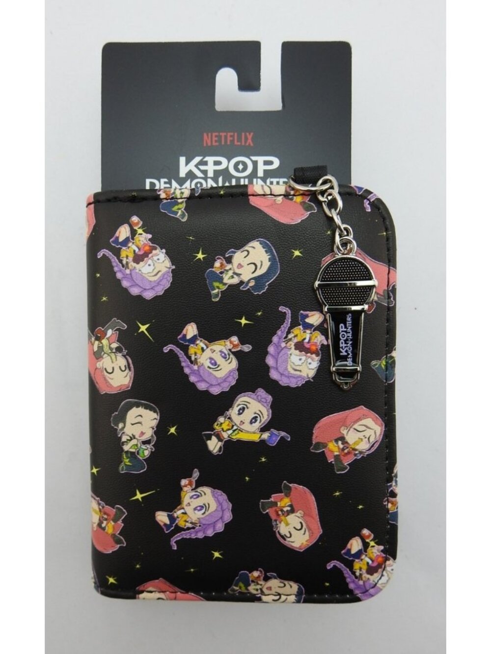 KPop Demon Hunters Huntrix Rumi Zoey Mira Wallet Microphone Charm NWT